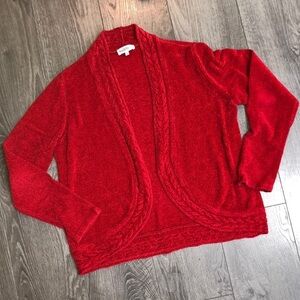 Northern Reflections dark red cardigan sweater, size small